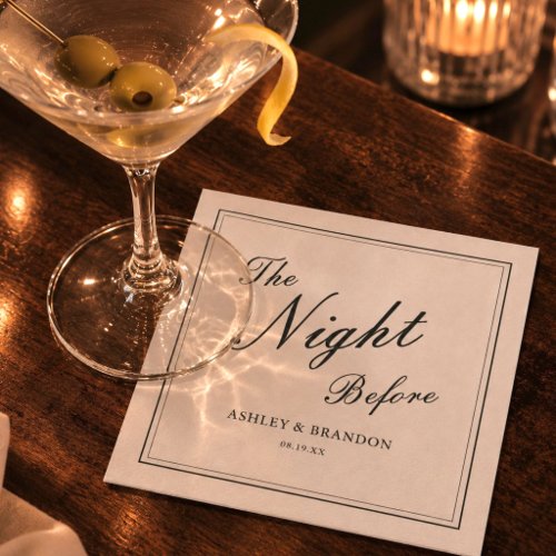 The Night Before Classic Rehearsal Dinner Napkins