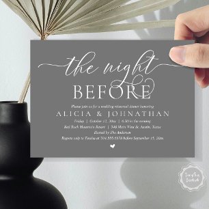 The Night Before, Classy Wedding Rehearsal Dinner Invitation