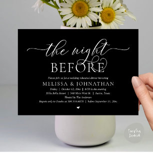 The Night Before, Classy Wedding Rehearsal Dinner Invitation