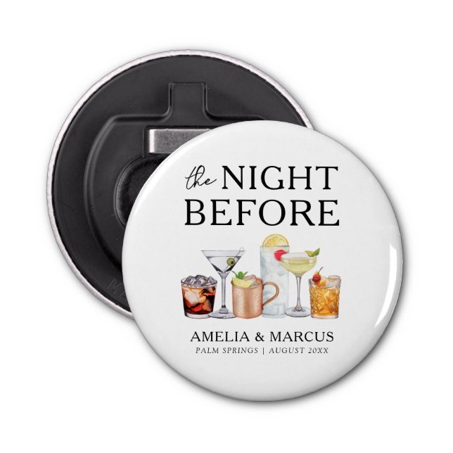 The Night Before Couple's Rehearsal Dinner Bottle Opener (Front)