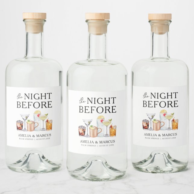 The Night Before Couple's Rehearsal Dinner Liquor Bottle Label (Bottles)