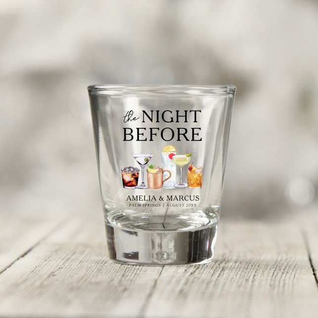 The Night Before Couple's Rehearsal Dinner Shot Glass (Creator Uploaded)