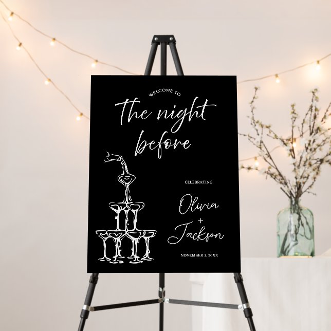 The Night Before Custom Rehearsal Dinner Welcome  Foam Board (In Situ (Stand))