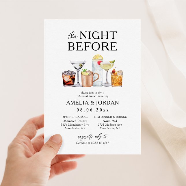 The Night Before Dinner Rehearsal & Drinks Invitat Invitation (Creator Uploaded)