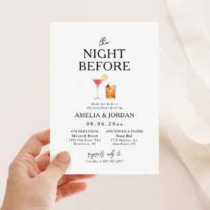 The Night Before Dinner Rehearsal & Drinks Invitat Invitation