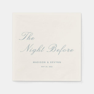 The Night Before Dusty Blue Wedding Napkins