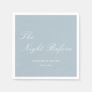 The Night Before Dusty Blue Wedding Napkins