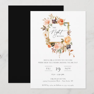 The Night Before Earthy Autumn Floral Invitation