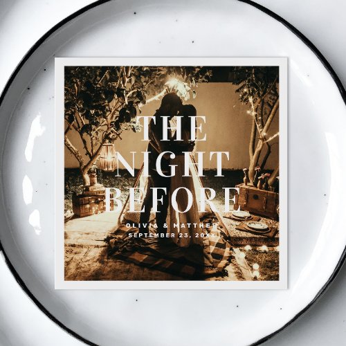 The night before Elegant minimalist wedding Napkins