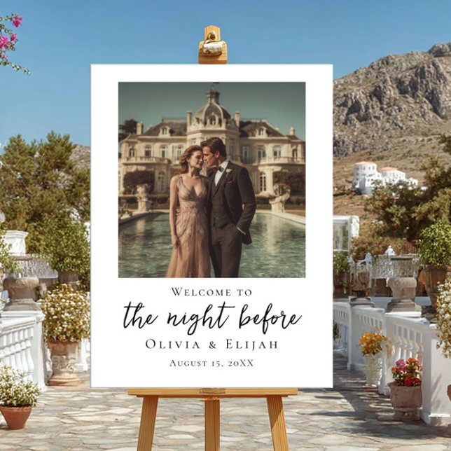 The night before elegant photo welcome poster (Creator Uploaded)
