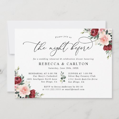 The Night Before Floral Wedding Rehearsal Dinner
