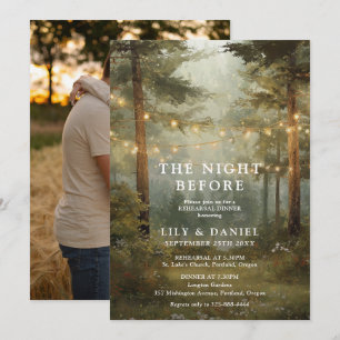 The Night Before Forest Photo Rehearsal Dinner Invitation