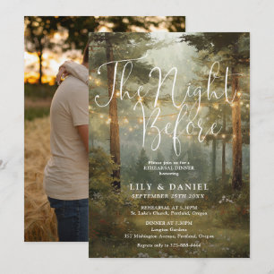 The Night Before Forest Photo Rehearsal Dinner Invitation