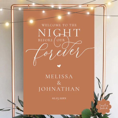 The Night Before Forever Romantic Rehearsal Dinner Foam Board