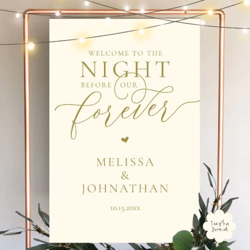 The Night Before Forever Romantic Rehearsal Dinner Foam Board