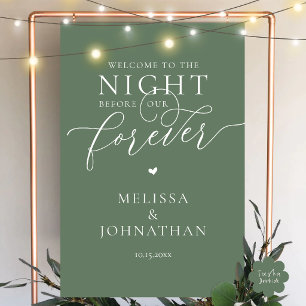 The Night Before Forever Romantic Rehearsal Dinner Foam Board