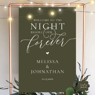 The Night Before Forever Romantic Rehearsal Dinner Foam Board