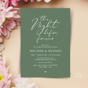 The Night Before Forever Romantic Rehearsal Dinner Invitation