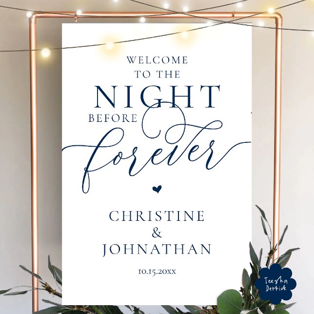 The Night Before Forever Wedding Rehearsal Dinner Foam Board (The Night Before Forever Wedding Rehearsal Dinner Foam Board in Navy Blue)