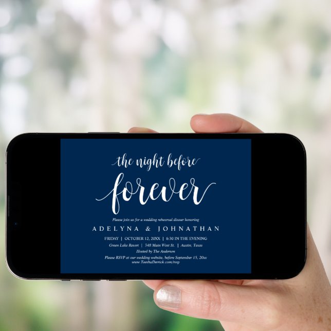 The Night Before Forever, Wedding Rehearsal Dinner Invitation (Front Digital)