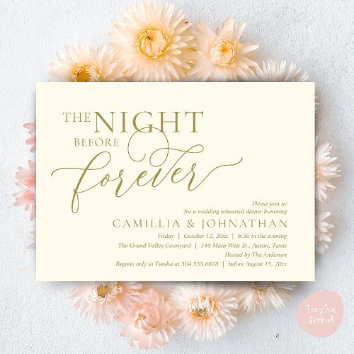 The Night Before Forever, Wedding Rehearsal Dinner