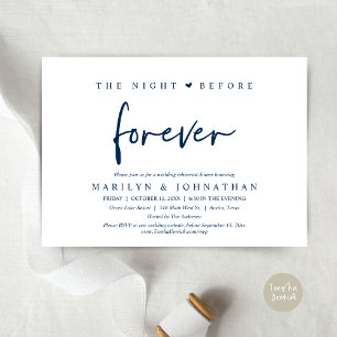 The Night Before Forever, Wedding Rehearsal Dinner Invitation