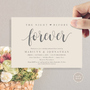 The Night Before Forever, Wedding Rehearsal Dinner Invitation