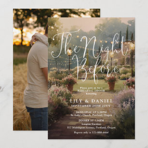The Night Before Garden Photo Rehearsal Dinner Invitation