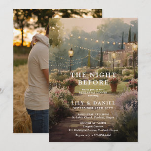 The Night Before Garden Photo Rehearsal Dinner Invitation