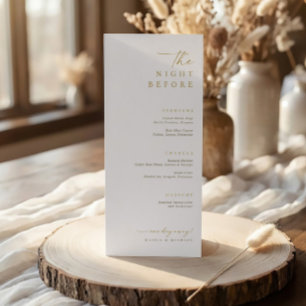 The Night Before Gold Wedding Rehearsal Dinner Menu