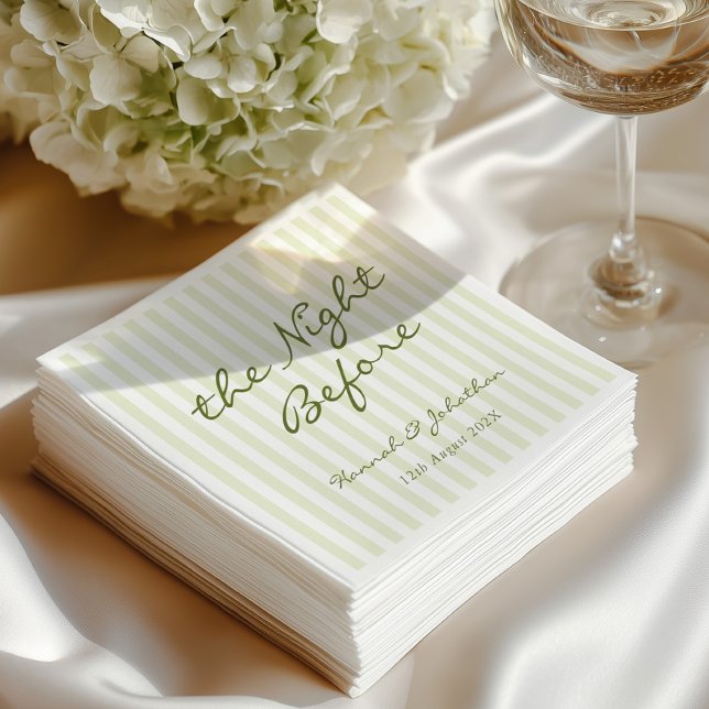 The Night Before green Wedding Napkins (Creator Uploaded)