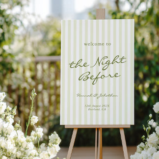 The Night Before green Wedding Welcome Sign