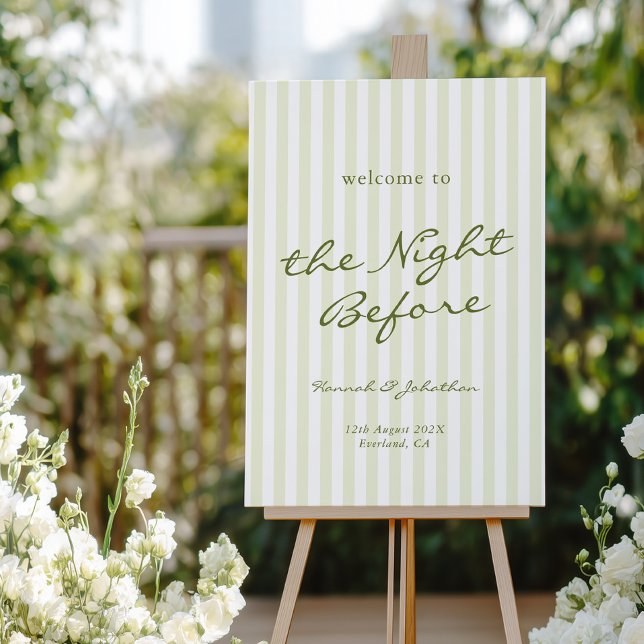 The Night Before green Wedding Welcome Sign (Creator Uploaded)