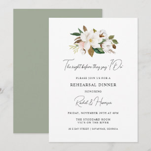 The Night Before I Do Magnolia Rehearsal Invitation