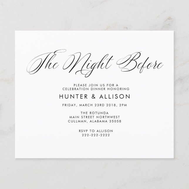 The Night Before Invitation (Front)