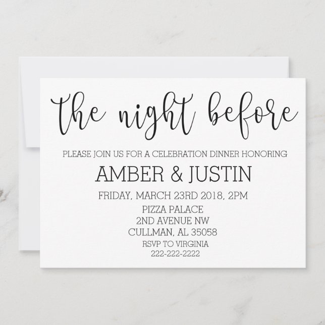 The Night Before | Invitation (Front)