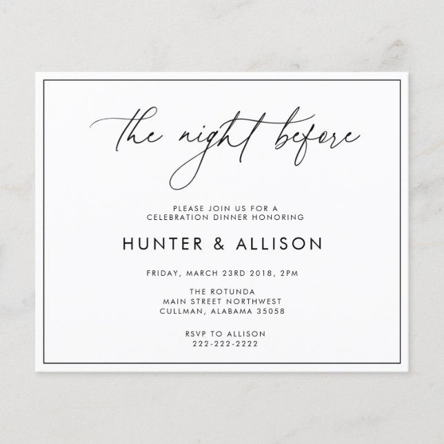 The Night Before Invitation (Front)