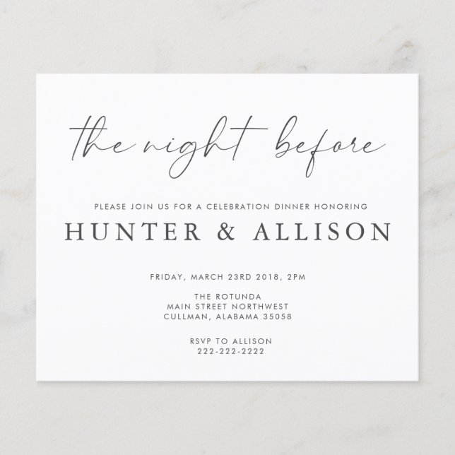 The Night Before | Invitation (Front)
