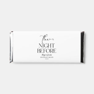 The Night Before Minimal Wedding Rehearsal Dinner Hershey Bar Favors
