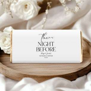 The Night Before Minimal Wedding Rehearsal Dinner Hershey Bar Favors