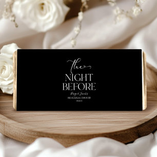 The Night Before Minimal Wedding Rehearsal Dinner Hershey Bar Favors