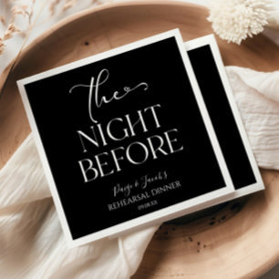 The Night Before Minimal Wedding Rehearsal Dinner Napkins