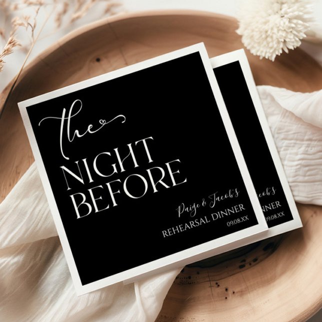 The Night Before Minimal Wedding Rehearsal Dinner Napkins (Creator Uploaded)