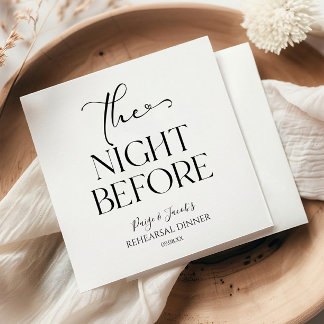 The Night Before Minimal Wedding Rehearsal Dinner Napkins