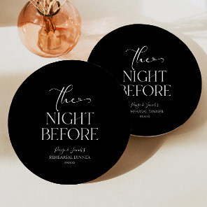 The Night Before Minimal Wedding Rehearsal Dinner Paper Plates