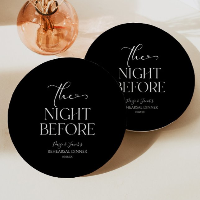 The Night Before Minimal Wedding Rehearsal Dinner Paper Plates (Creator Uploaded)