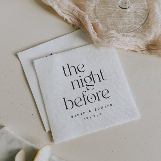 The Night Before Minimalist Rehearsal Dinner Napkins (Creator Uploaded)