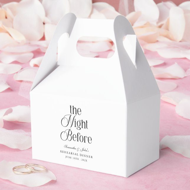 The Night Before Modern Elegant Rehearsal Dinner Favor Boxes (Wedding)