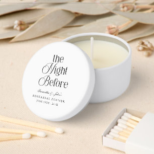 The Night Before Modern Elegant Rehearsal Dinner Mini Candle Favors