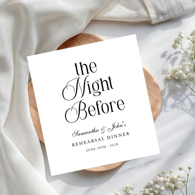 The Night Before Modern Elegant Rehearsal Dinner Napkins (Creator Uploaded)